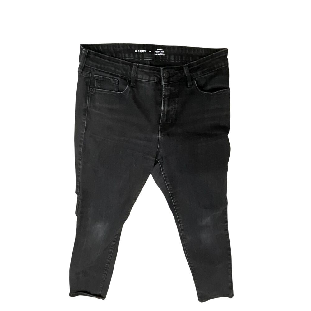 Old Navy Jeans Women 10 Black High Rise Straight Stretch